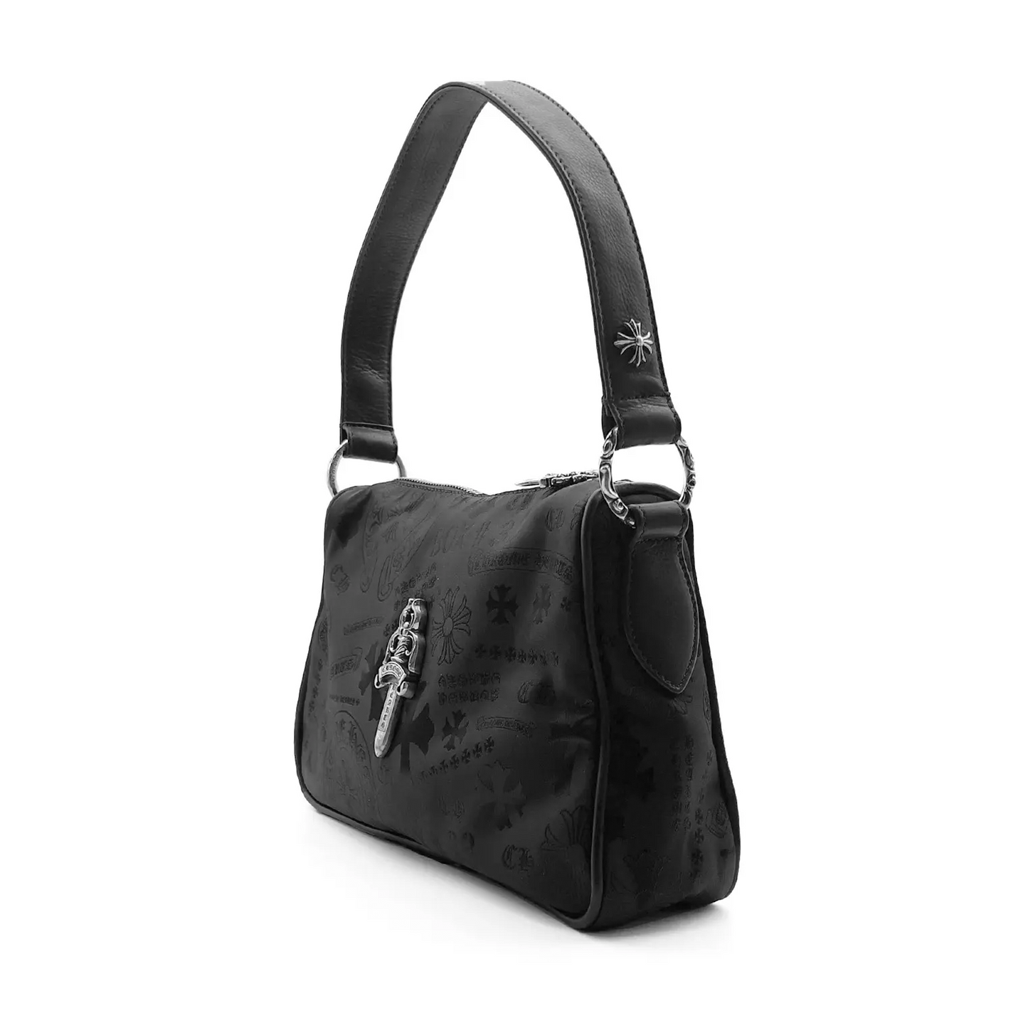 Chrome Hearts Silver Dagger Tonal Monogram Black Chicken Nugget Bag