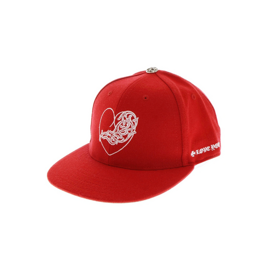 Chrome Hearts Wool Acrylic Serge Red Fitted Hat