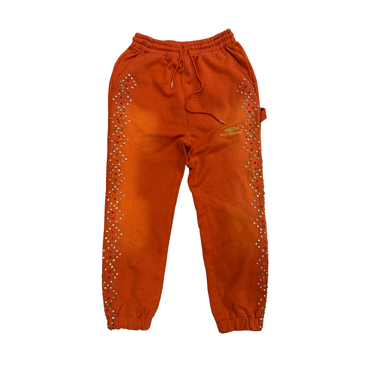 Happy Memories Don't Die HMDD Crystal Sweatpants Orange [USED] - S (Used)