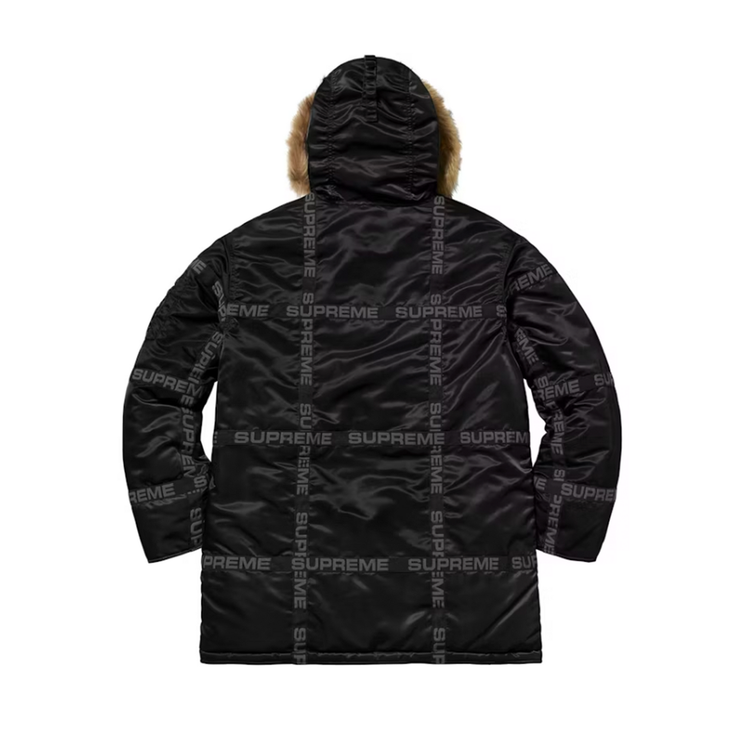 Supreme Logo Tape N-3B Parka Black [USED] - M (Used)