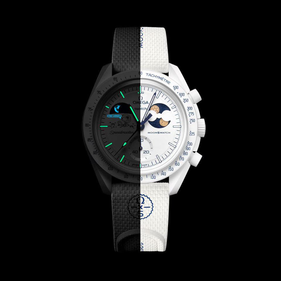 SO33W701L Swatch x Omega Bioceramic Moonswatch Mission To Earthphase Moonshine Snoopy Gold (Cold Moon)