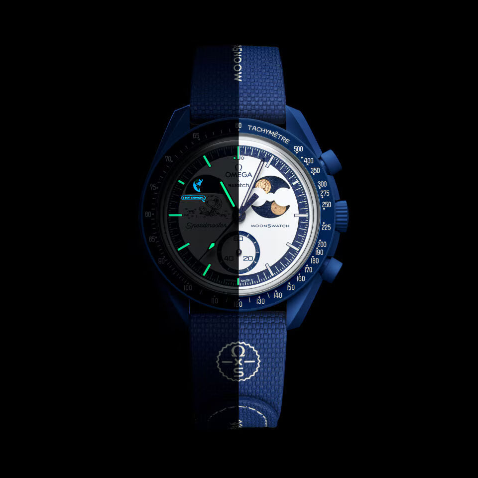 SO33N703L Swatch x Omega Bioceramic Moonswatch Mission To Earthphase Moonshine Snoopy Gold (Hunters Moon)