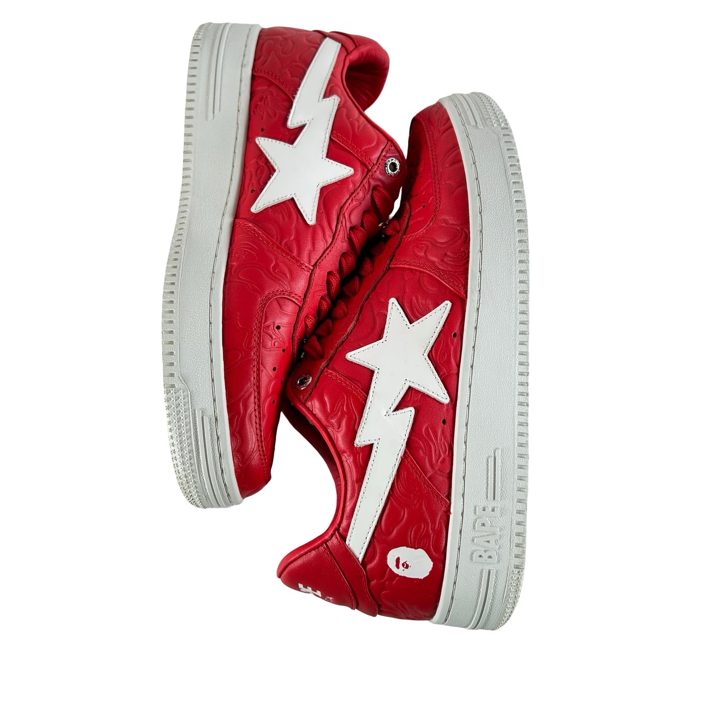 001FWJ801052 RED A Bathing Ape Bape Sta Low #3 Line Camo Red [USED] - 9.5 M (Used) (No Box)