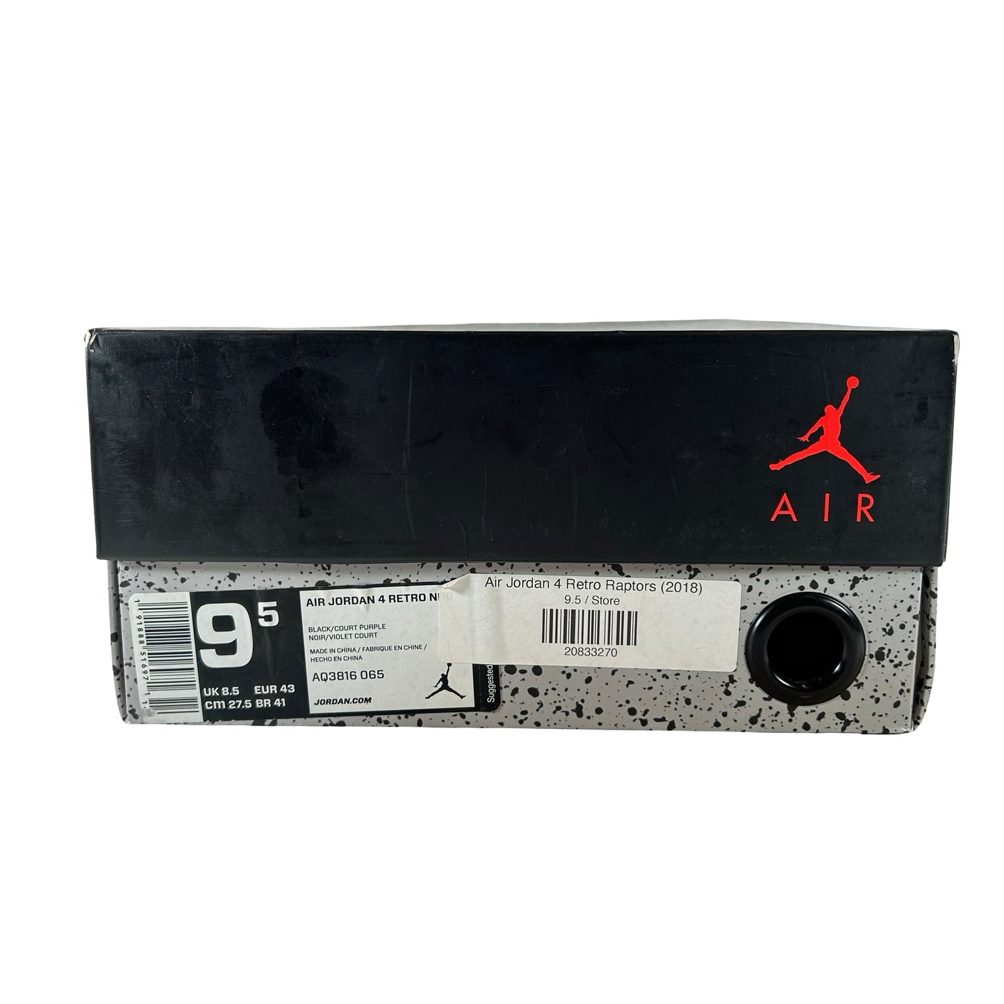 AQ3816 065 Jordan 4 Retro Raptors (2018) [USED] - 9.5 M (Used)