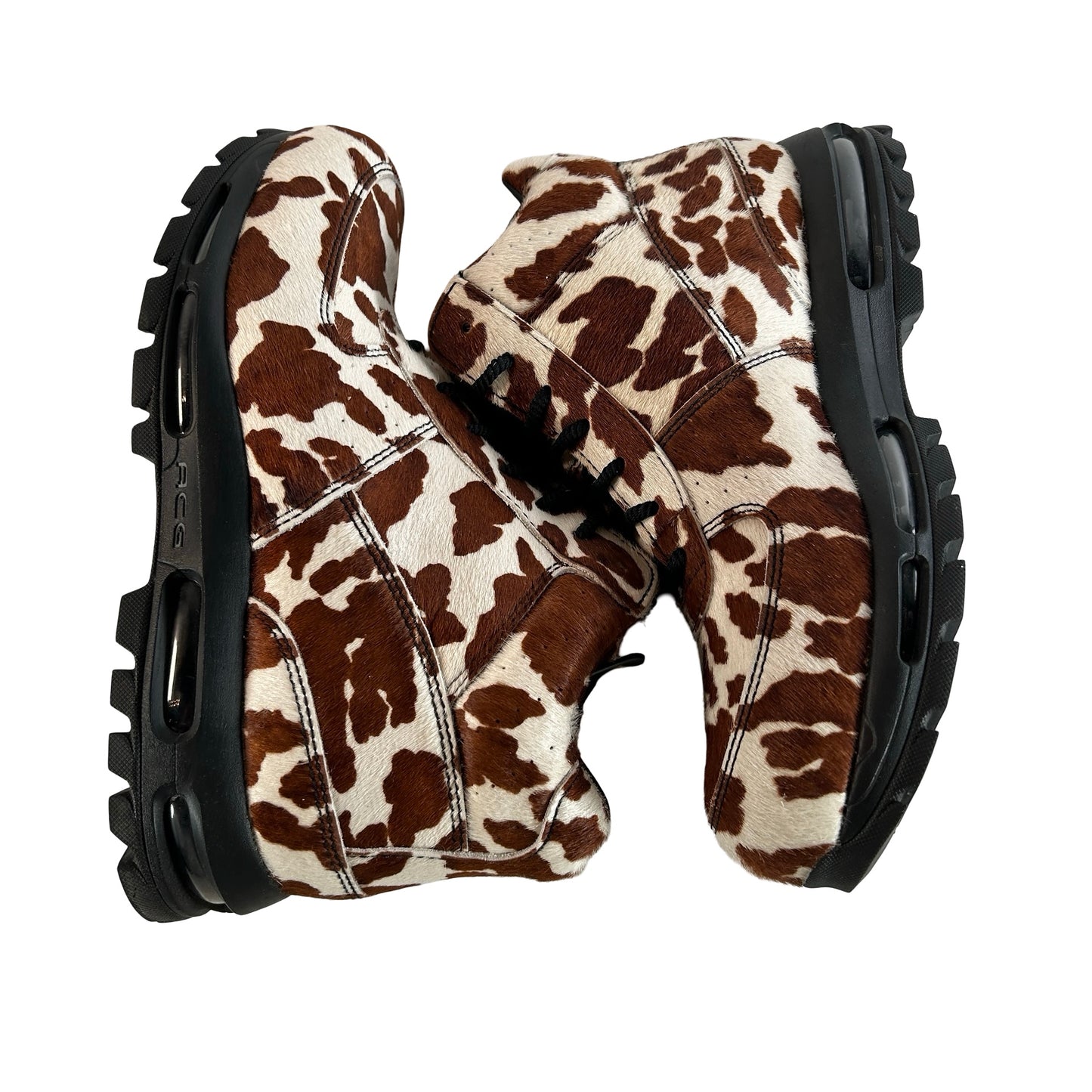IPO4635 100 Nike Air Max Goadome Sail Cacao Wow Cow Print Pony Hair [USED] - 12 M (Used)