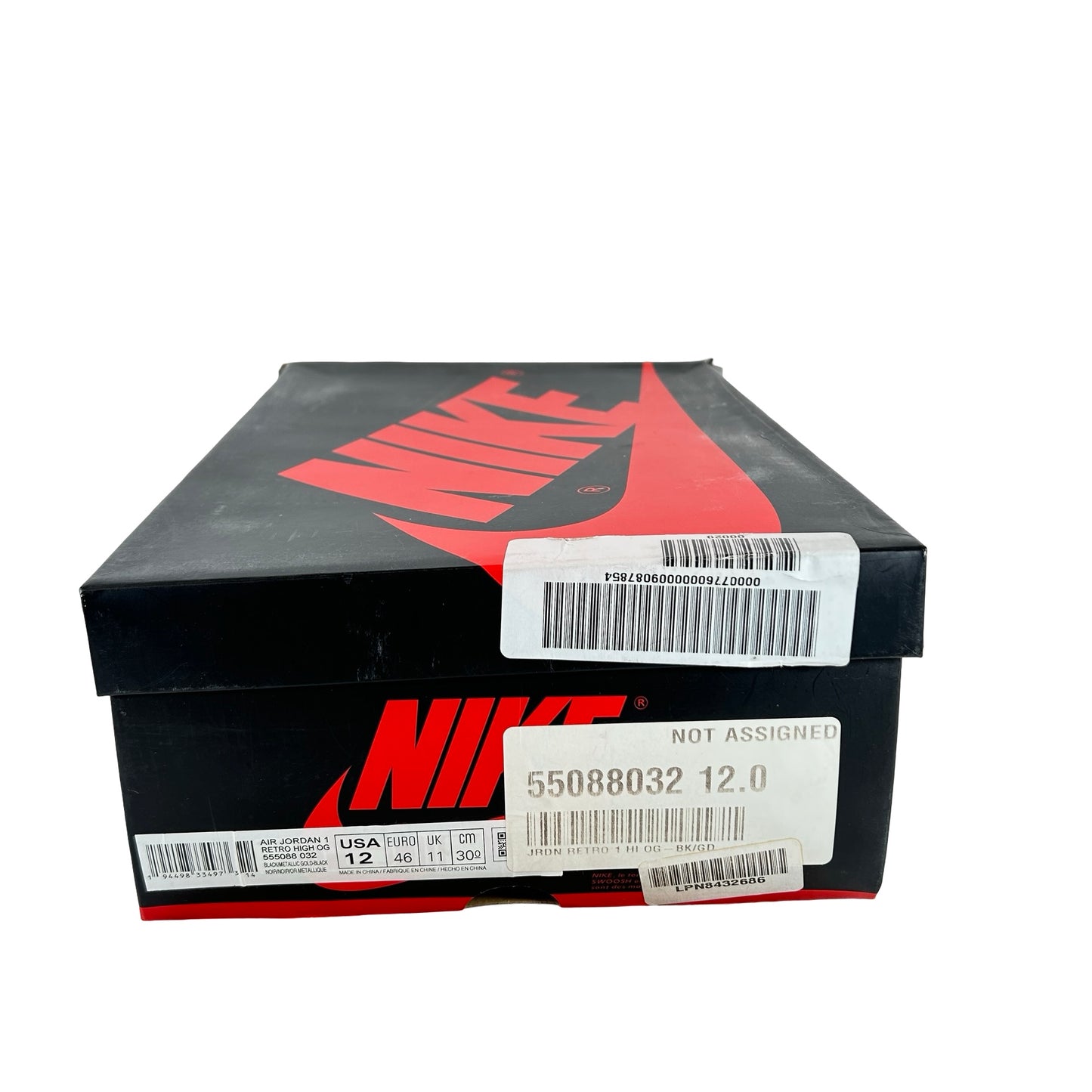 555088 032 Jordan 1 Black/Gold [USED] - 12 M (Used)