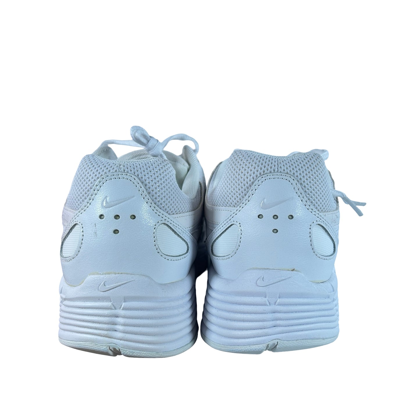 BV1021 102 Nike P-6000 Triple White (Women's) [YELLOWING] - 14 W (Yellowing)