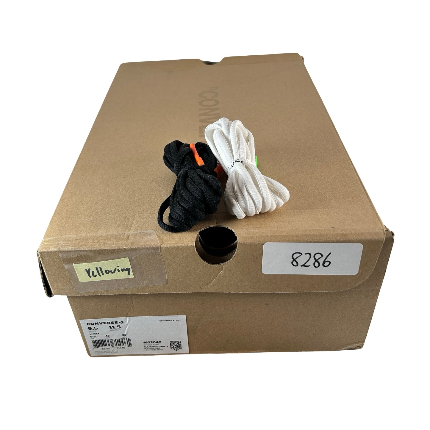 162204C Converse Chuck Taylor All Star Vulcanized Hi Off-White - 9.5 M (Yellowing)
