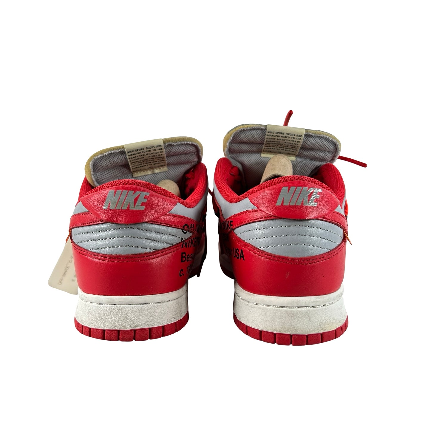 CT0856 600 Nike Dunk Low Off-White University Red [USED] - 10 M (Used)