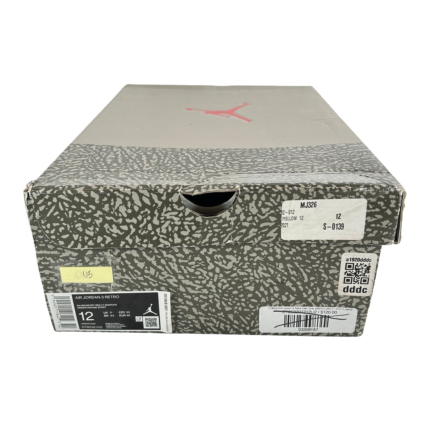 CT8532 012 Jordan 3 Retro Cool Grey (2021) [USED] - 12 M (Used3)