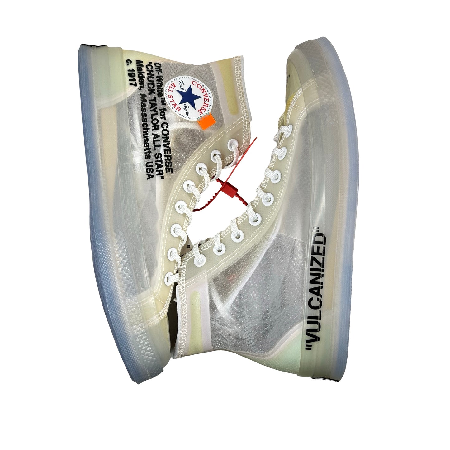 162204C Converse Chuck Taylor All Star Vulcanized Hi Off-White - 9.5 M (Yellowing)