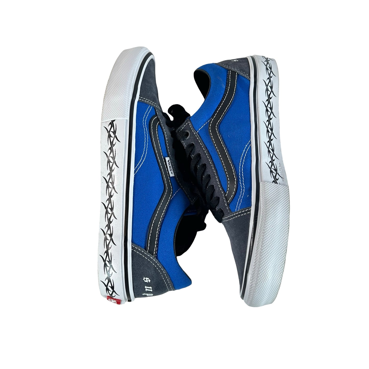 VN0A5KRXCRB Supreme Vans Old Skool Barbed Wire Royal [USED] - 8.5 M (Used)