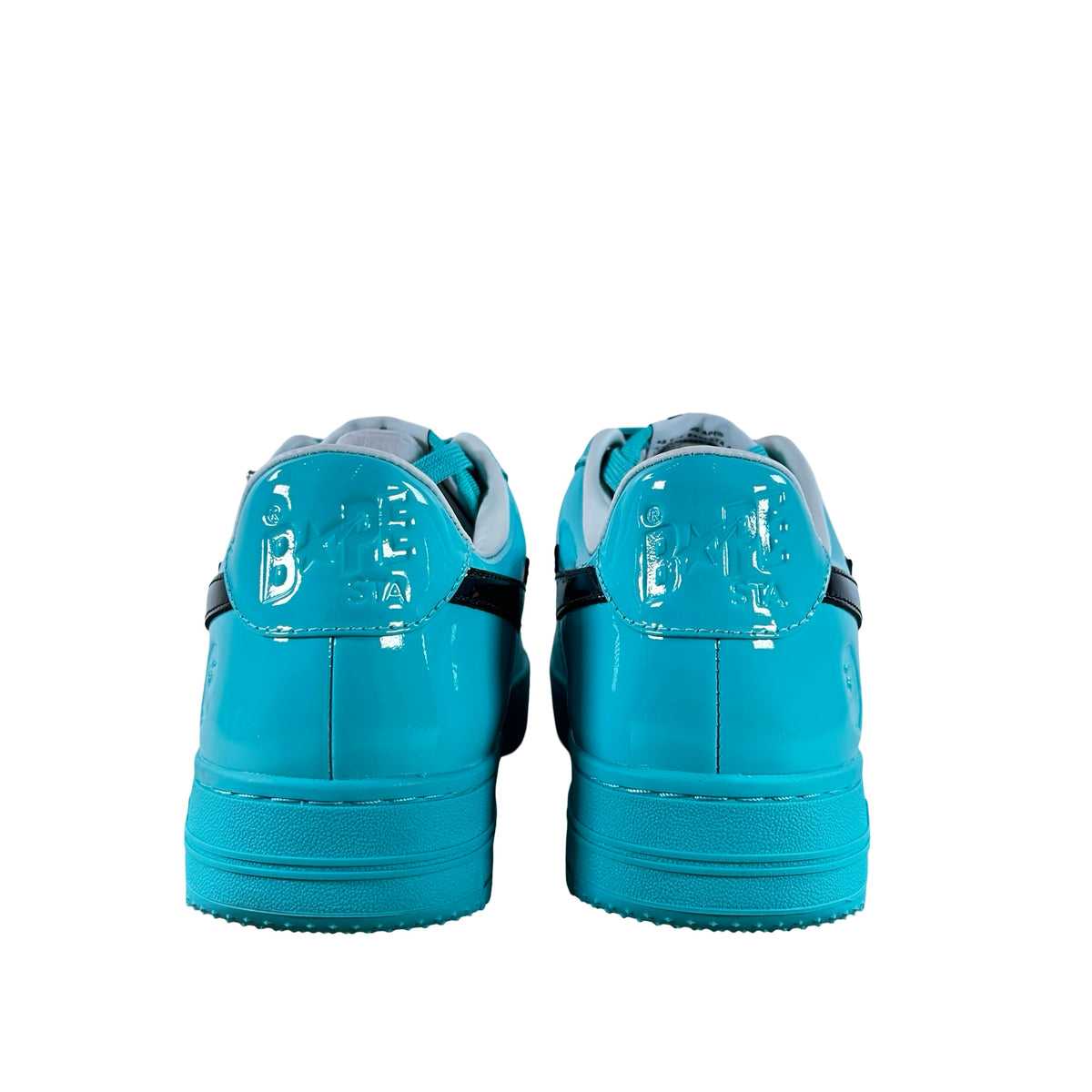 001FWL801301BLU A Bathing Ape Bape Sta #1 Turquoise Blue Black Patent Leather