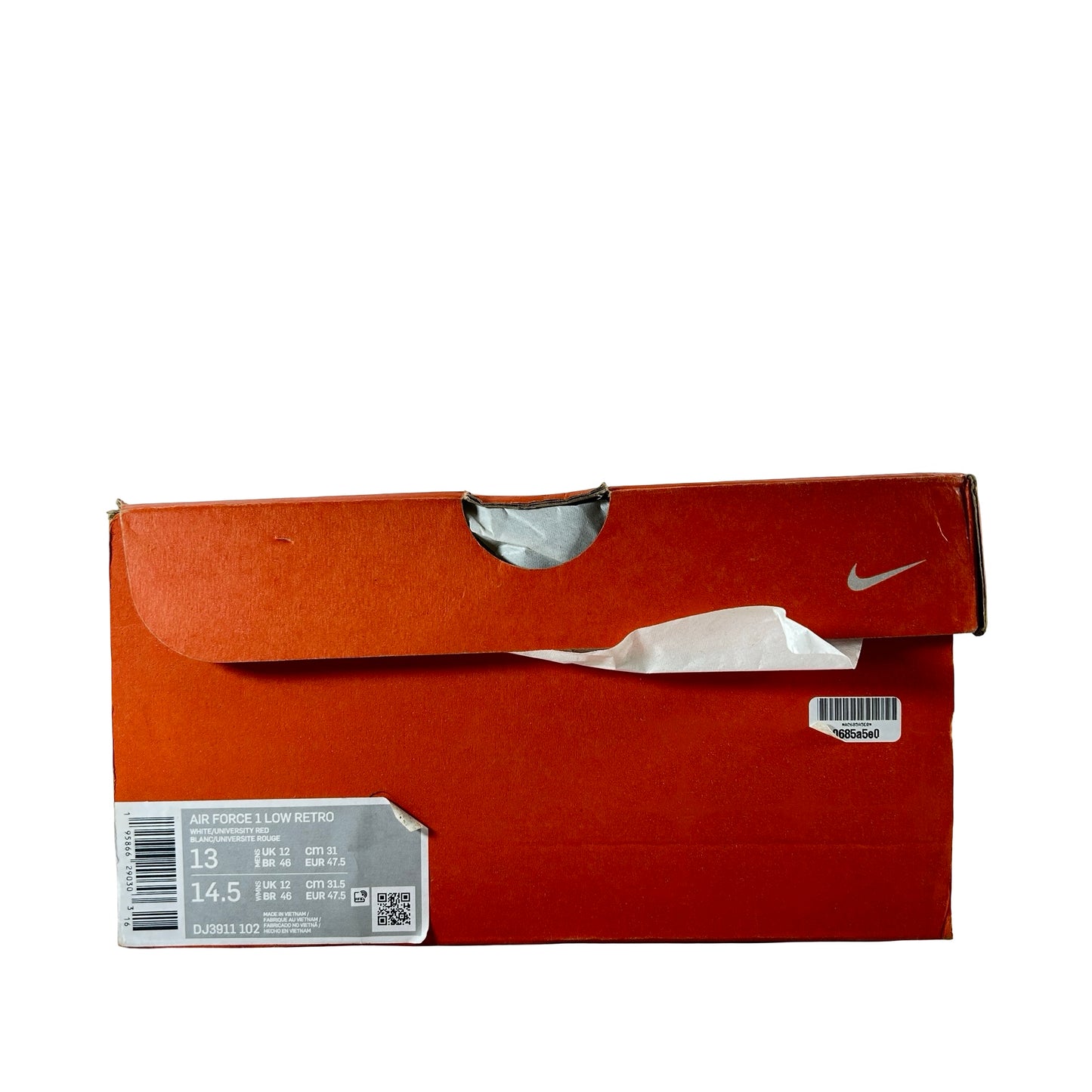DJ3911 102 Nike Air Force 1 '07 Low Color of the Month University Red Gum [USED] - 13 M (Used)