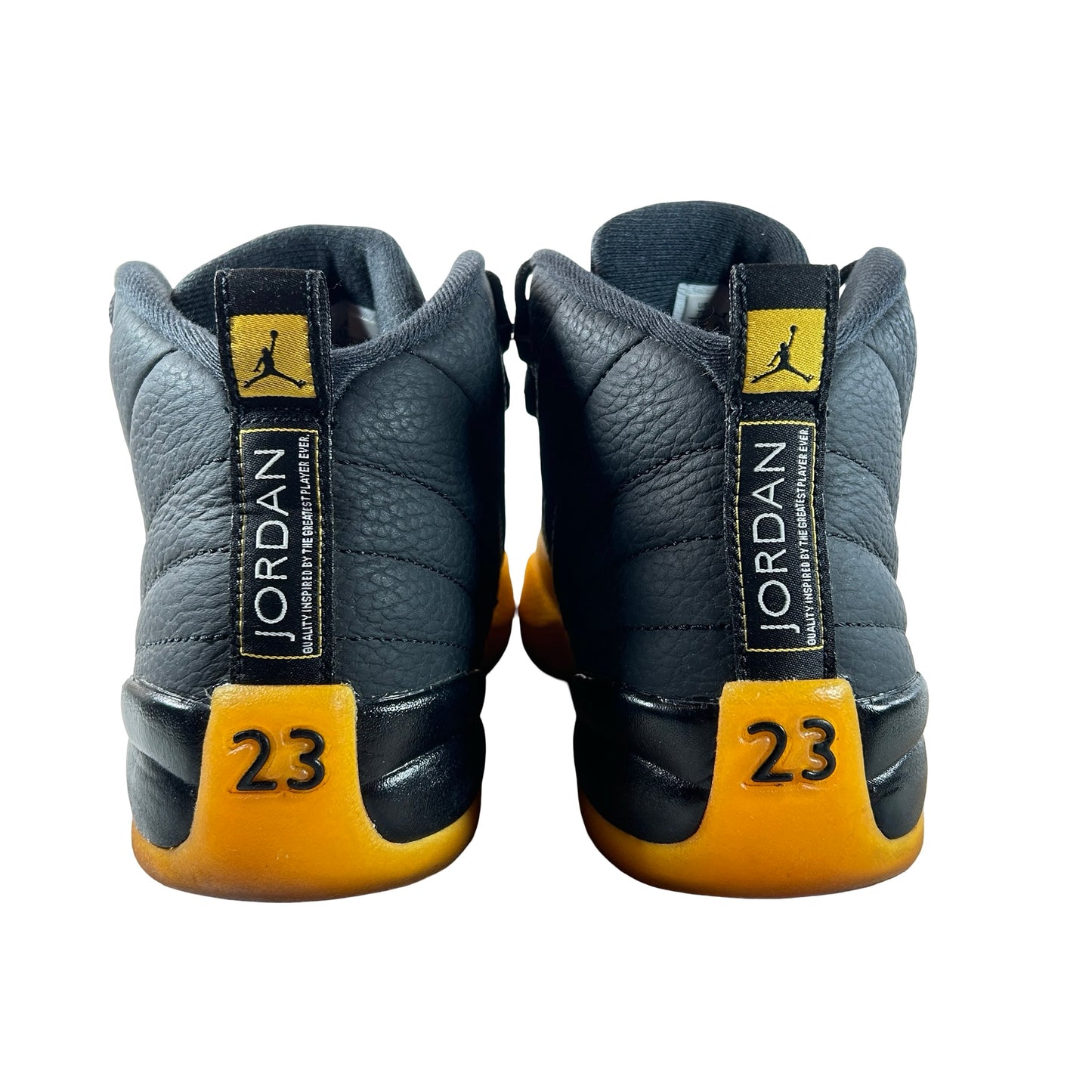 153265 070 Air Jordan 12 Retro Black University Gold (GS) [USED] - 7 Y (Used) (Replace Box)