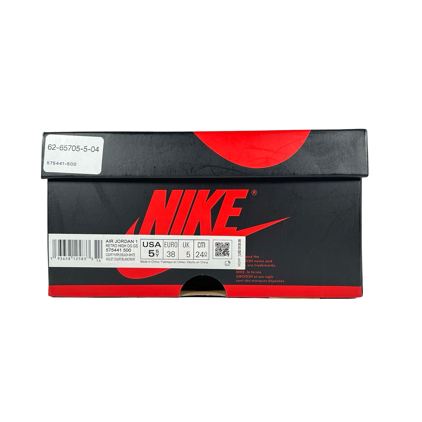 575441 500 Jordan 1 Retro High Court Purple White (GS) [USED] - 5.5 Y (Used)