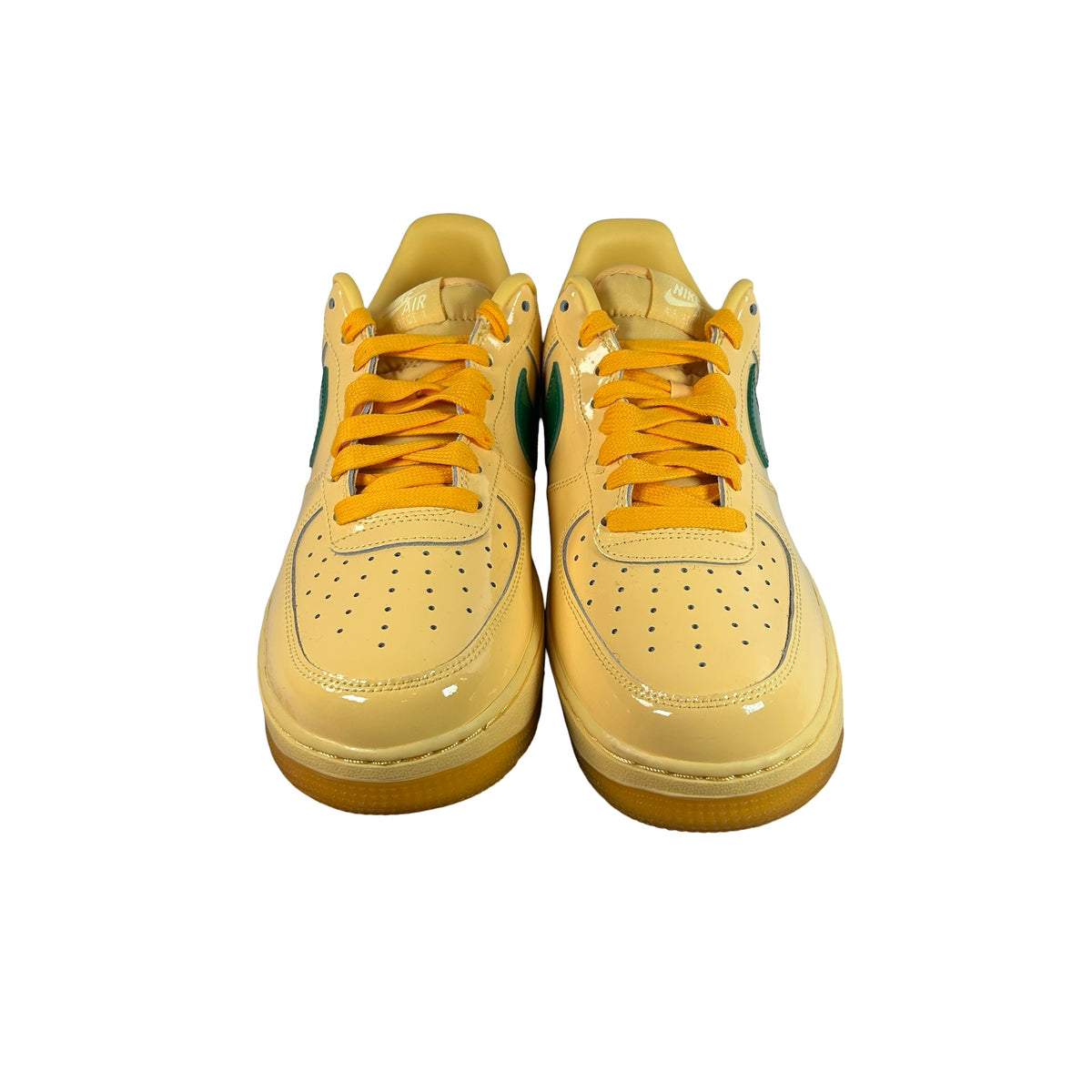 IO4489 700 Nike Air Force 1 Low Patent Leather Topaz Gold Pine Green [USED] - 11 M (Used2)