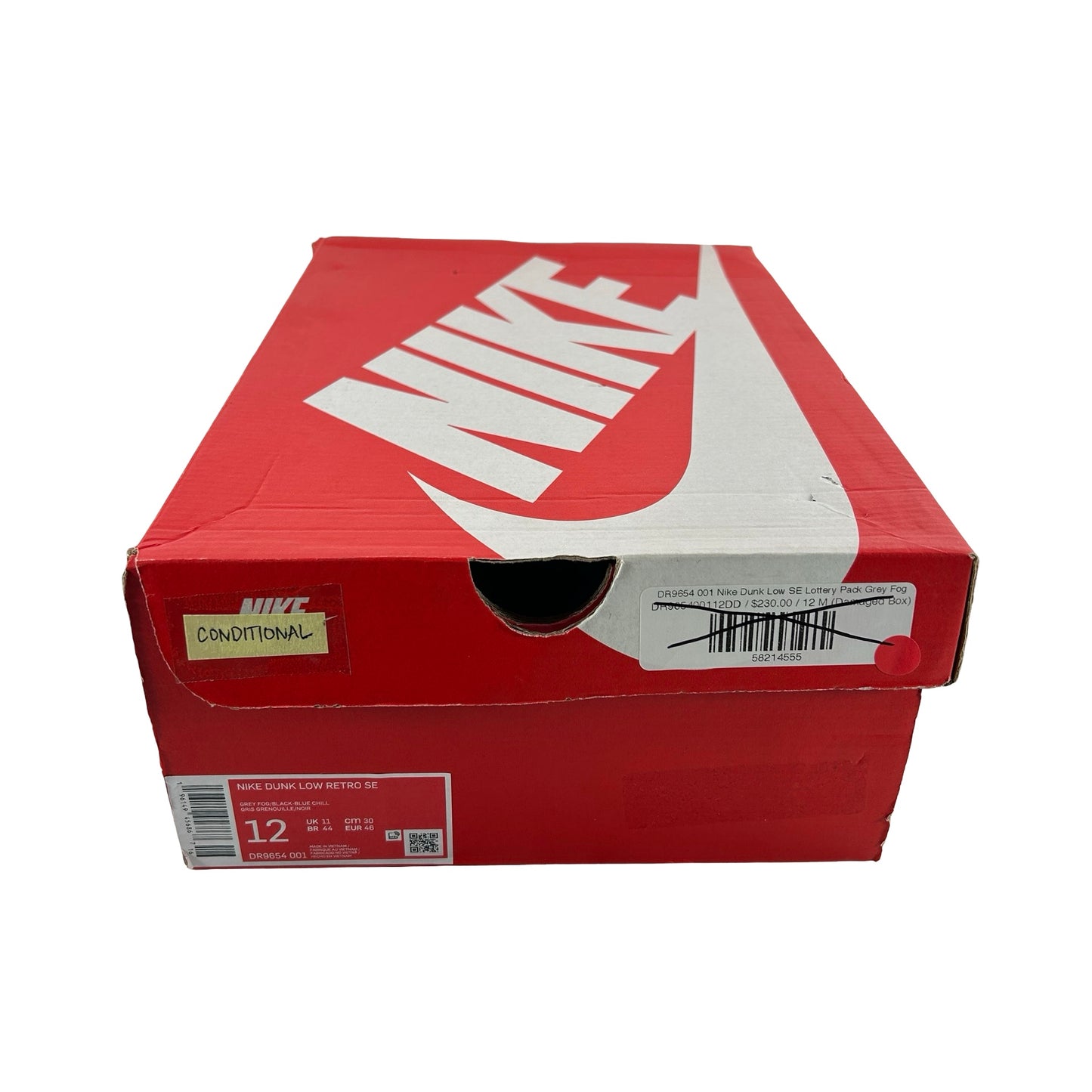 DR9654 001 Nike Dunk Low SE Lottery Pack Grey Fog [CONDITIONAL] - 12 M (Chipping on Left Swoosh)