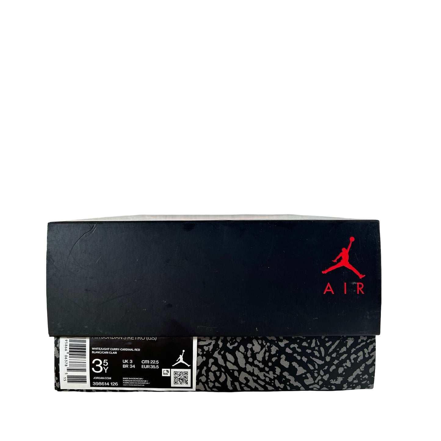 398614 126 Jordan 3 Retro Cardinal (GS) [USED] - 3.5 Y (Used)