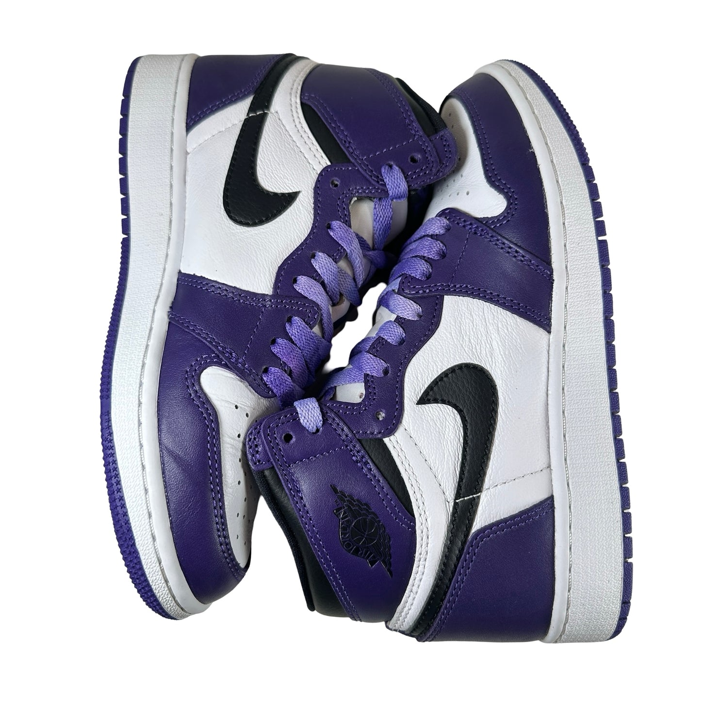 575441 500 Jordan 1 Retro High Court Purple White (GS) [USED] - 5 Y (Used) (No Box)