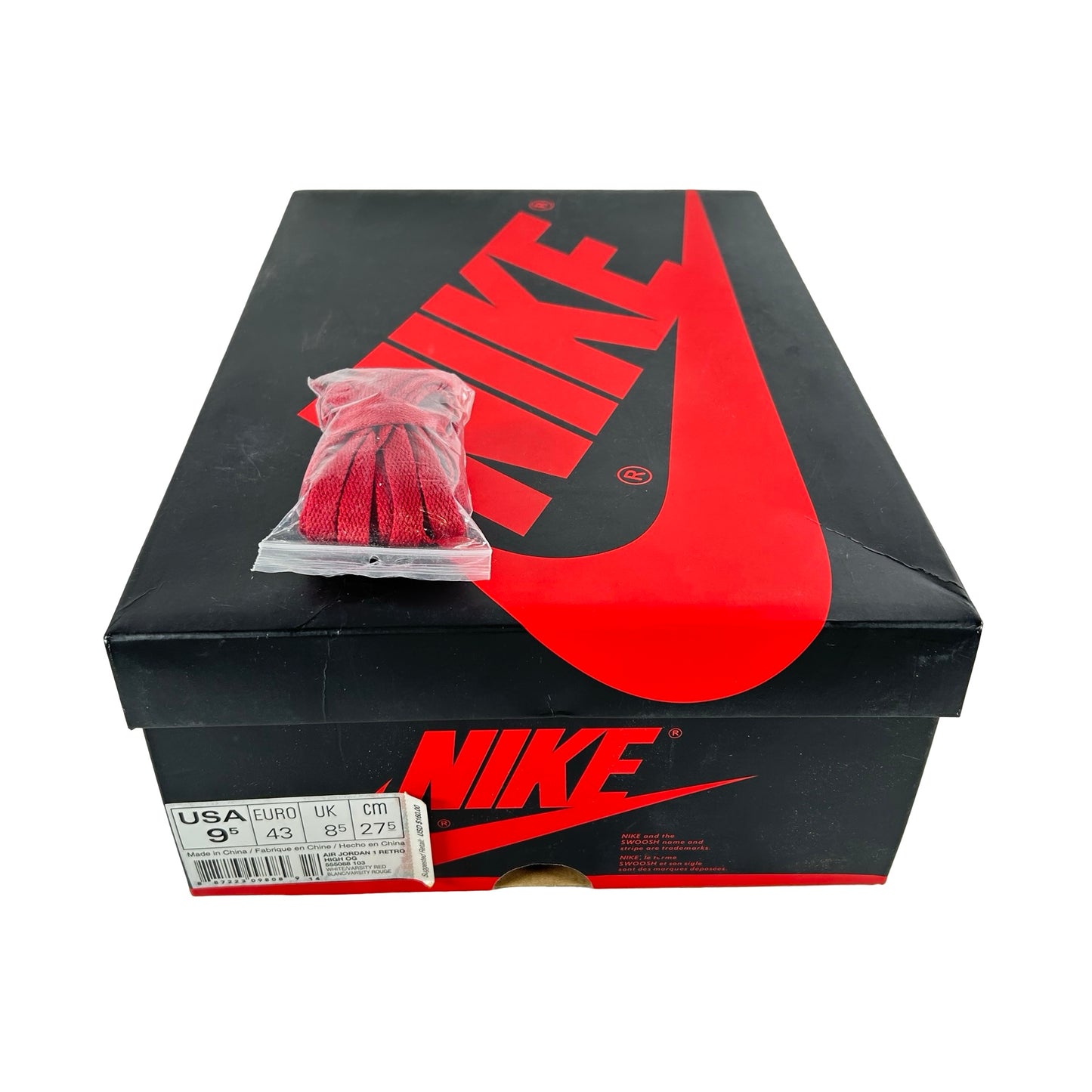 555088 103 Jordan 1 Retro Metallic Red (2017) [USED] - 9.5 M (Used)
