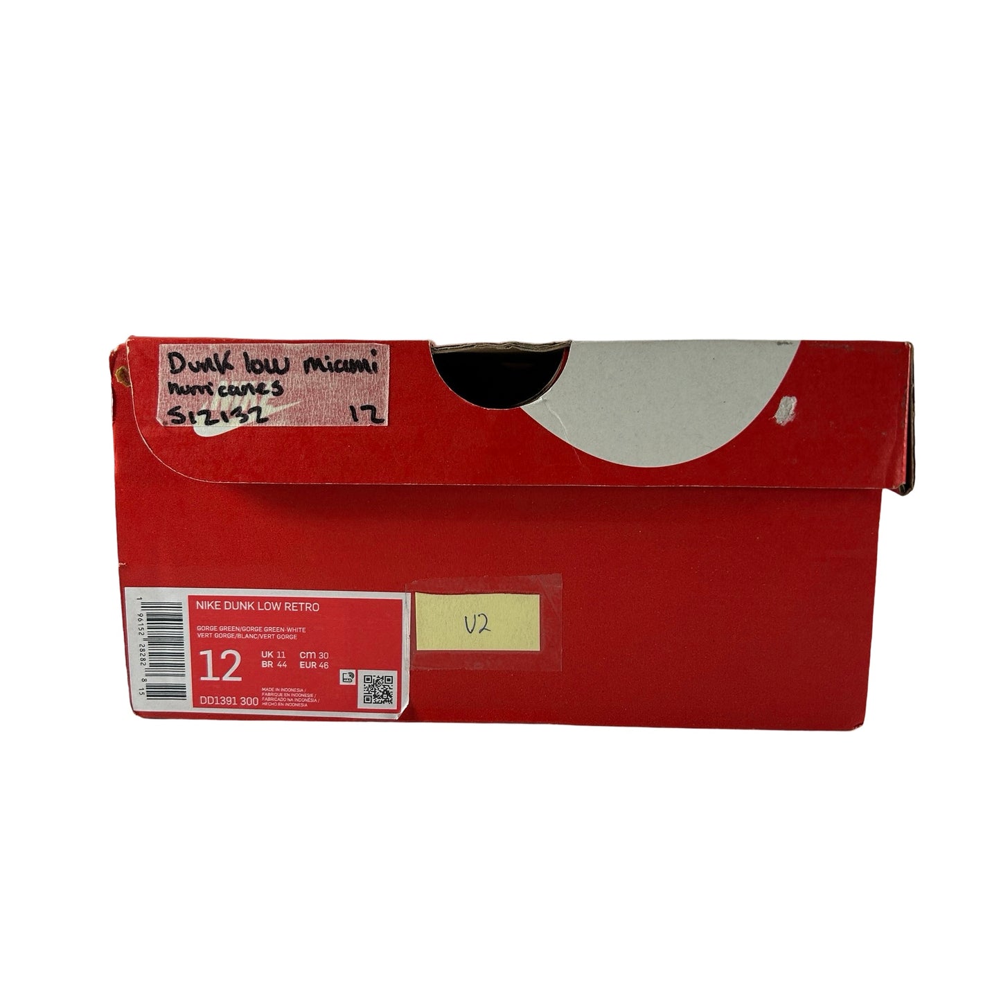 DD1391 300 Nike Dunk Low Retro Miami Hurricanes [USED] - 12 M (Used2)