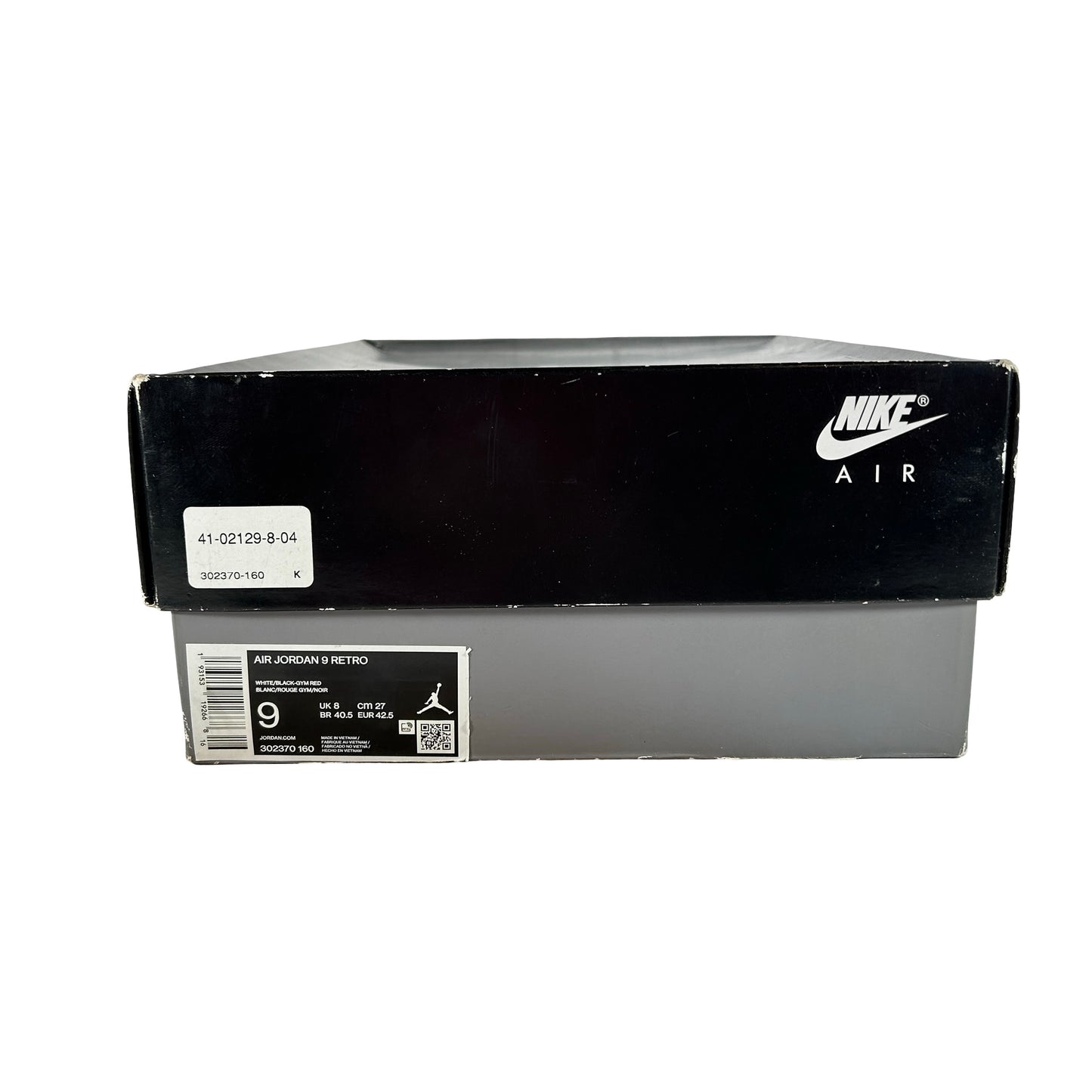 302370 160 Jordan 9 Retro White Gym Red [USED] - 9 M (Used)