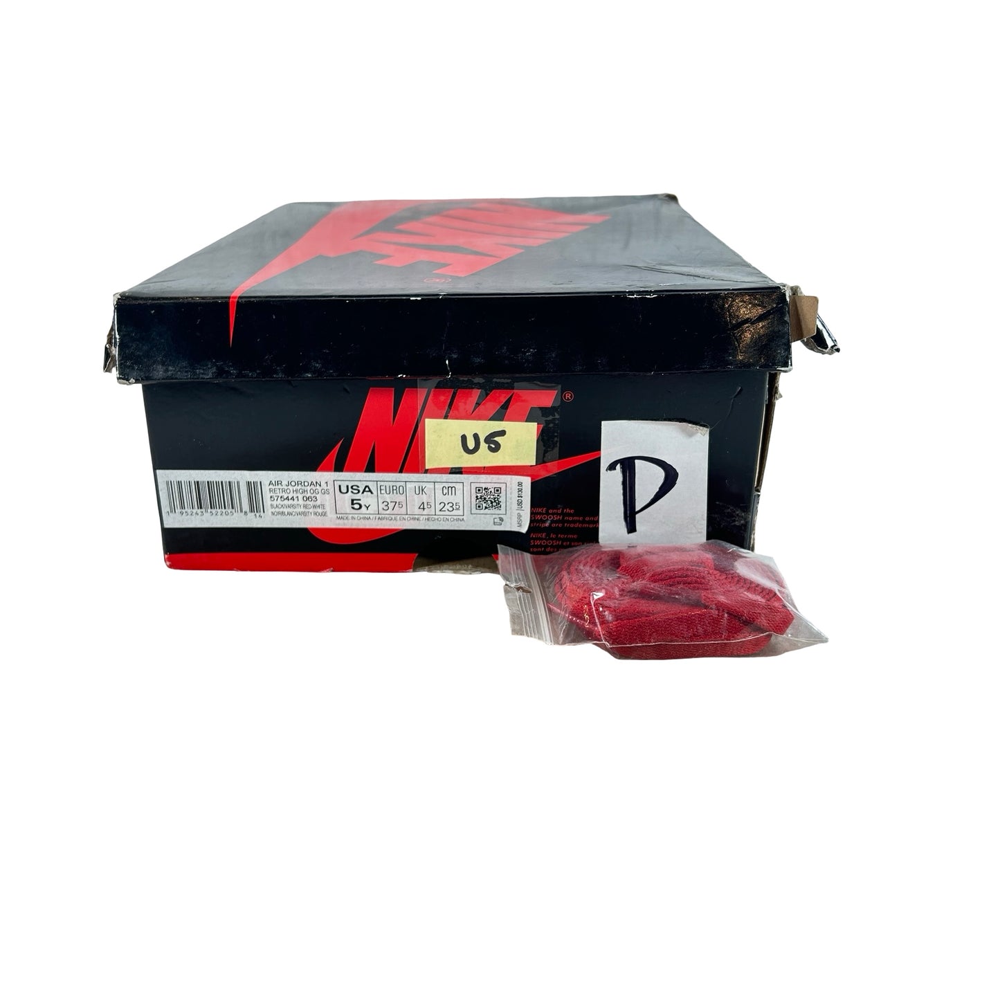 575441 063 Jordan 1 Retro High OG Patent Bred (GS) [USED] - 5 Y (Used5)