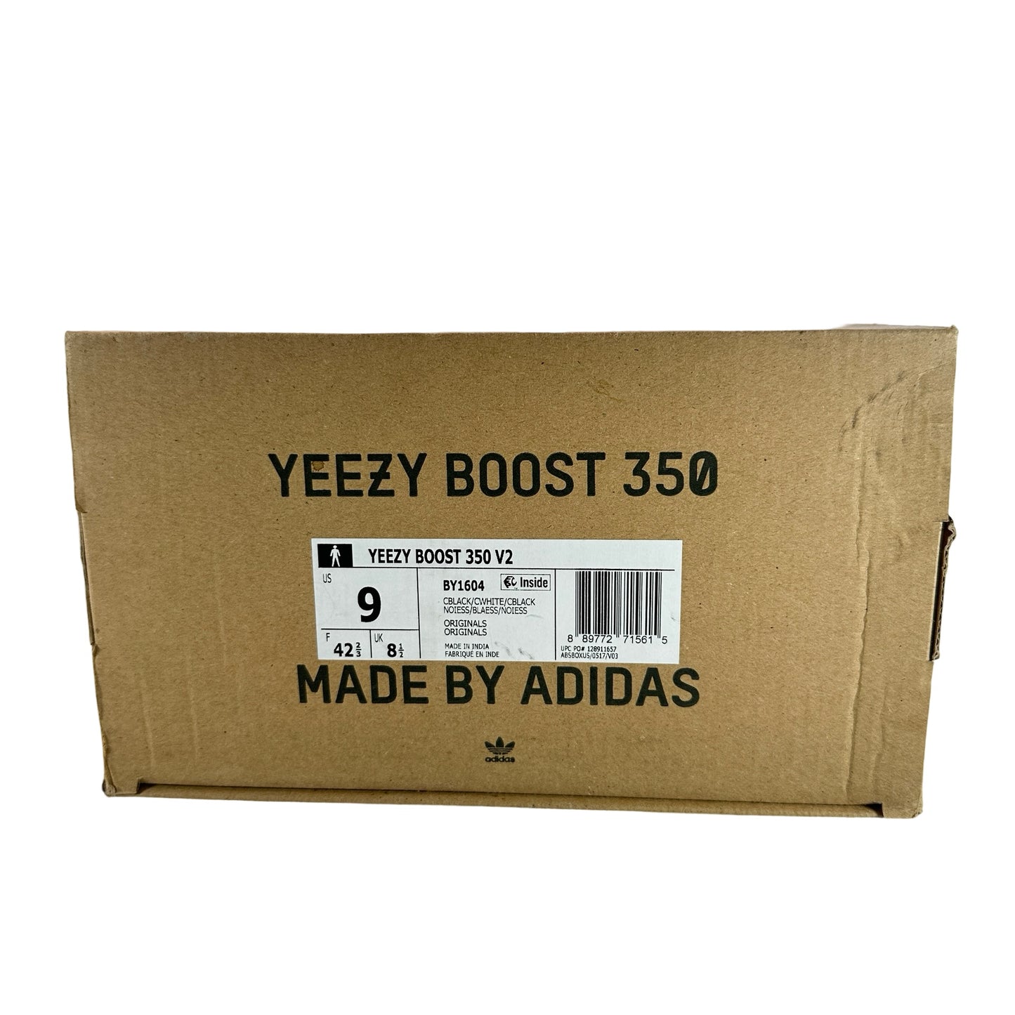 BY1604 Adidas Yeezy Boost 350 V2 Core Black White [USED] - 9 M (Used)