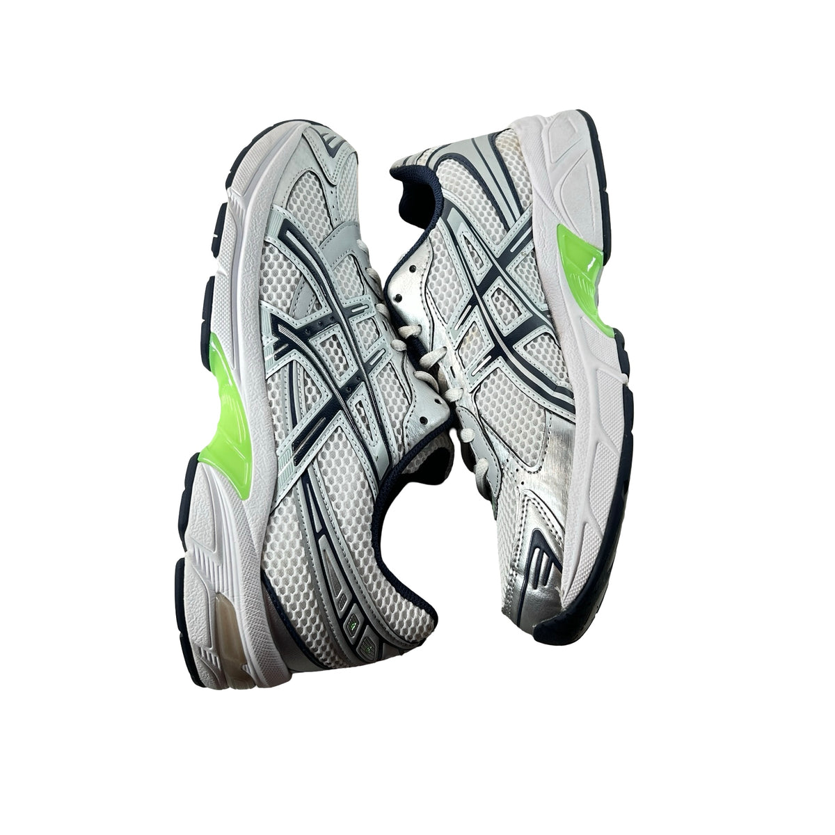 1201A256 114 ASICS Gel-1130 White Mid Grey Lime Green [USED] - 8.5 M (Used)