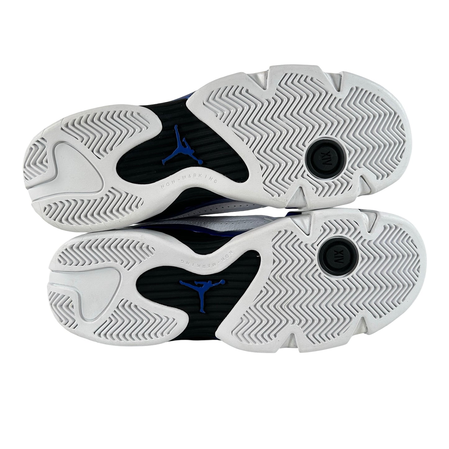 487524 104 Jordan 14 Retro White Hyper Royal (GS) [CONDITIONAL] - 6 Y (Yellowing on heel tab)