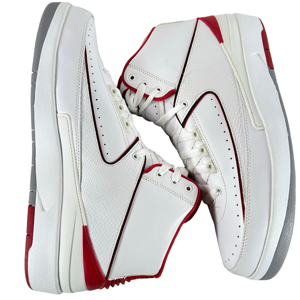 385475 102 Jordan 2 Retro White Red (2014) - 10 M (Yellowing)
