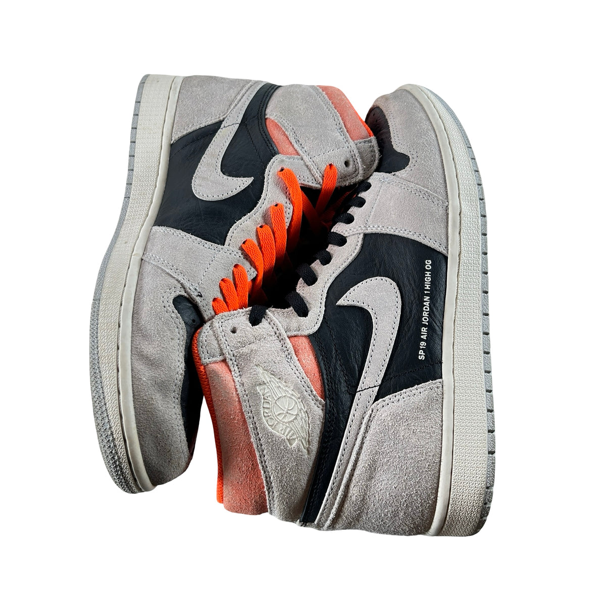 555088 018 Jordan 1 Neutral Grey Hyper Crimson [USED] - 11 M (Used2)