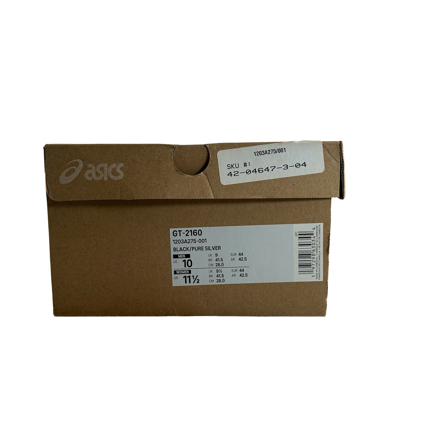 1203A275 001 ASICS GT-2160 Black Pure Silver [USED] - 10 M (Used)