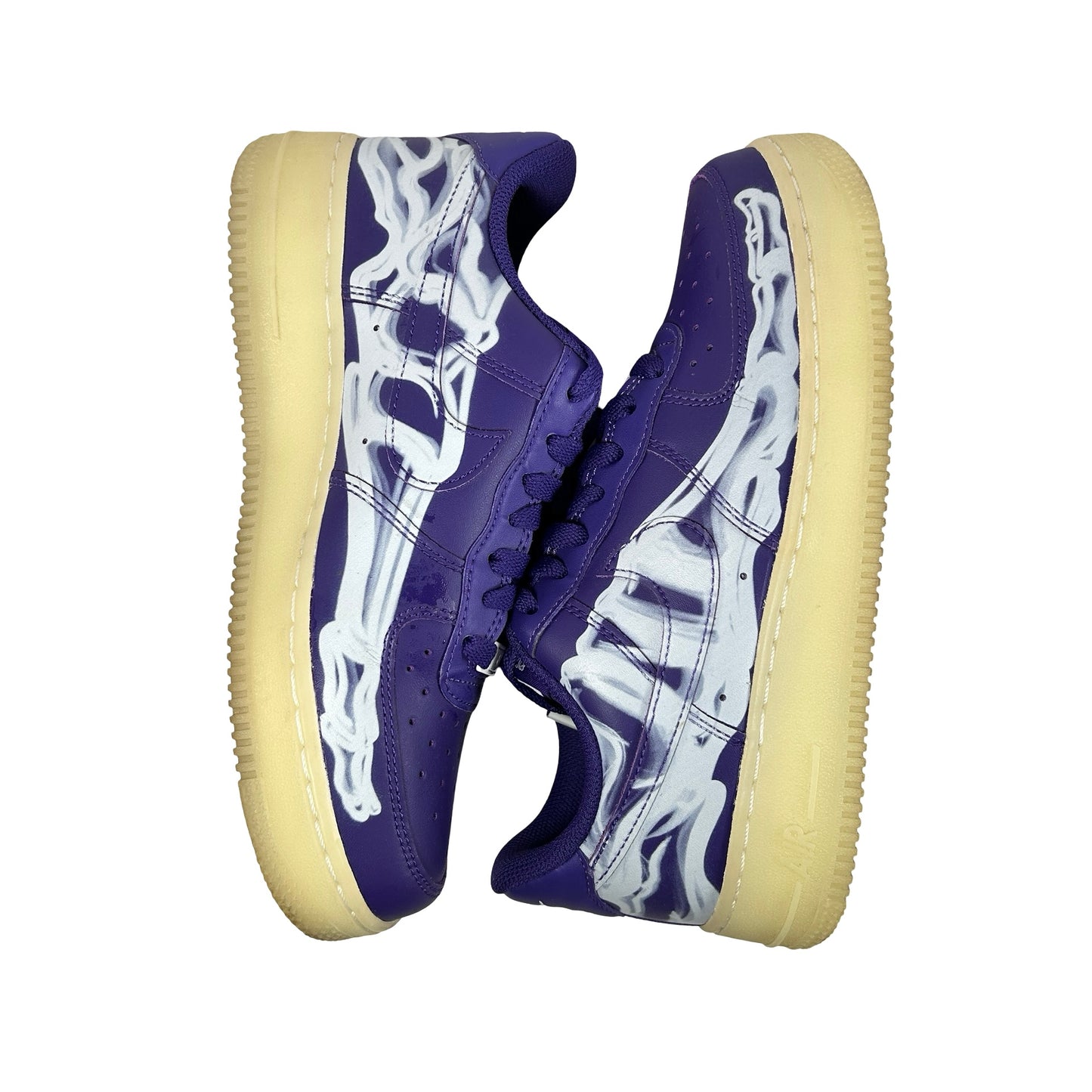CU8067 500 Nike Air Force 1 Low '07 QS Purple Skeleton Halloween [USED] - 6 M (Used2)