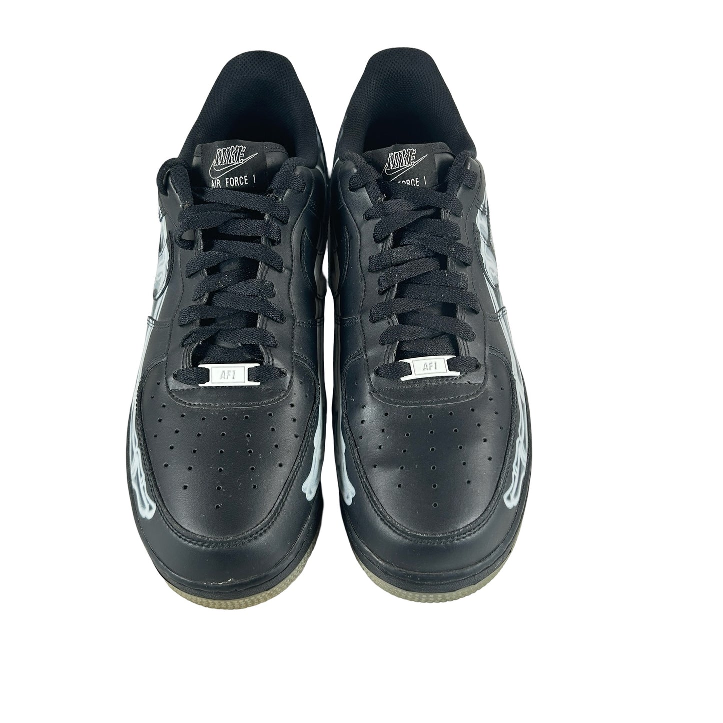 BQ7541 001 Nike Air Force 1 Low Black Skeleton Halloween (2019) [USED] - 11.5 M (Used) (No Box)