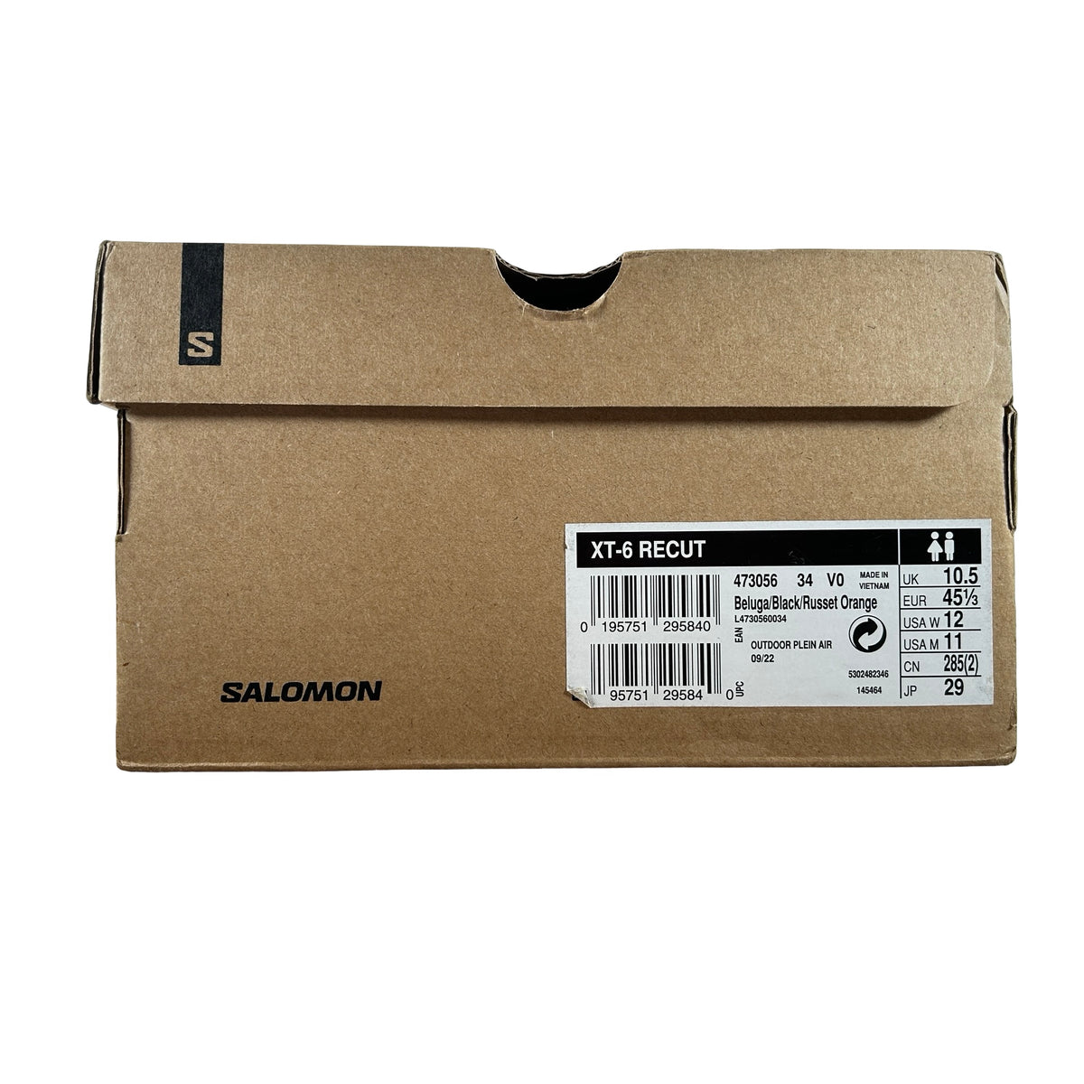L47305600 Salomon XT-6 RECUT Beluga Russet Orange [USED] - 11 M (Used)