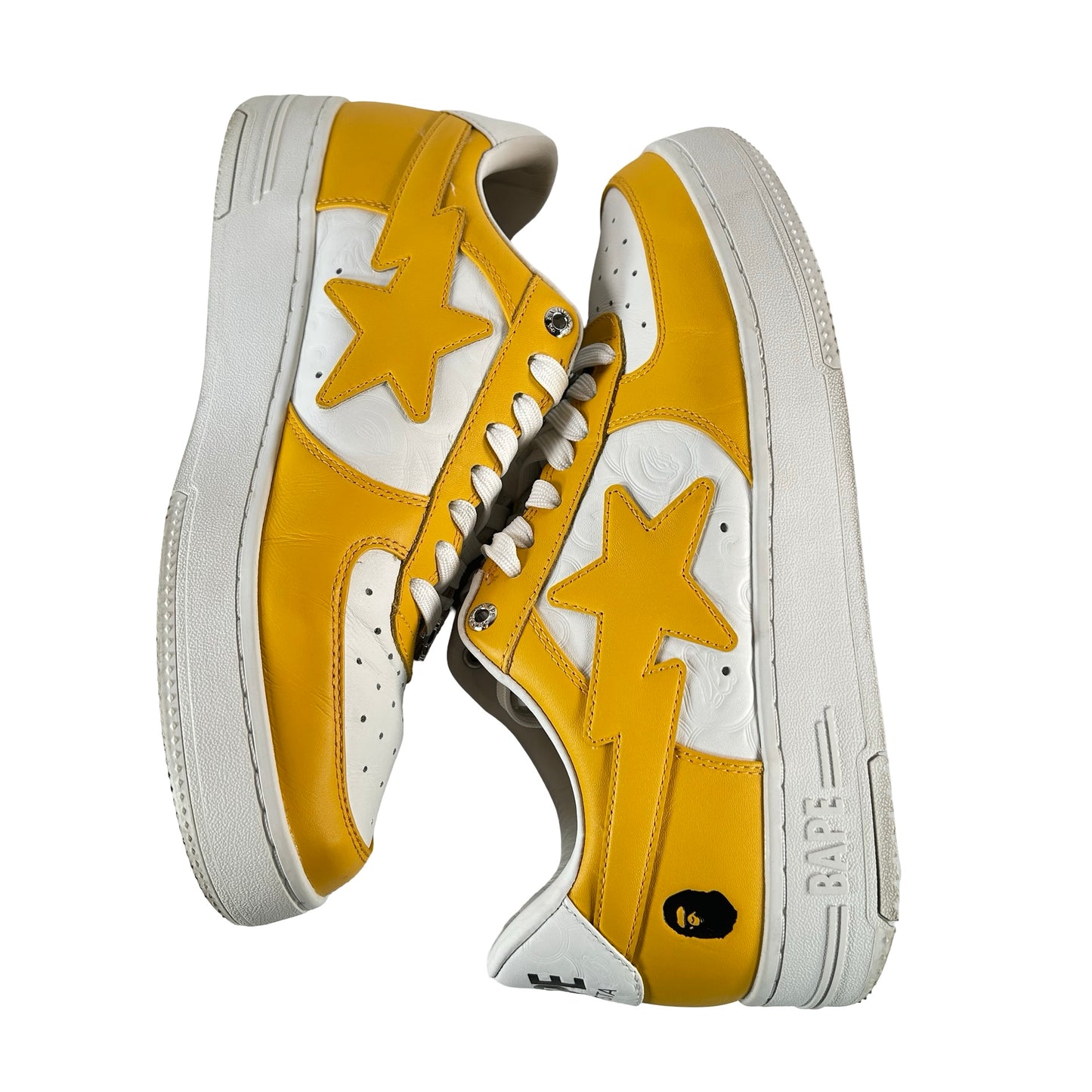 1L30191305 A Bathing Ape Bape Sta Low #3 White Orange Cloud Camo [USED] - 11 M (Used)