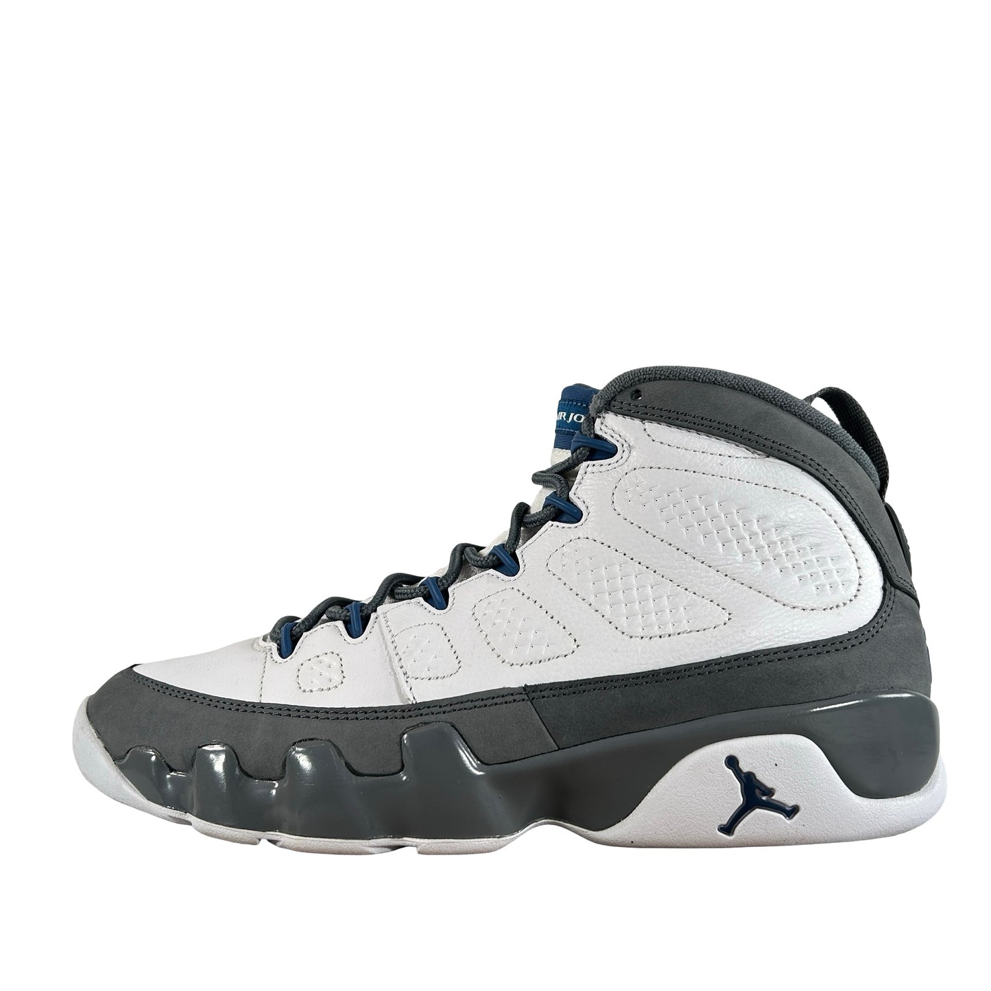 HV4794 100 Jordan 9 Retro Flint Grey French Blue (2026) [USED] - 8.5 M (Used) (No Box)