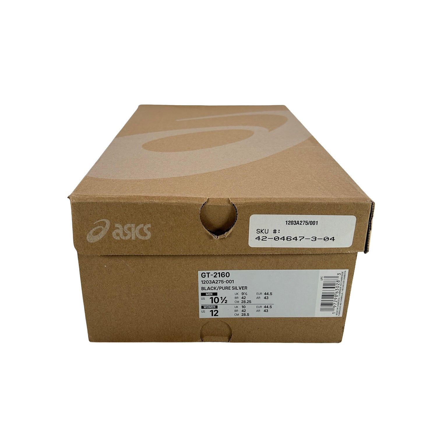 1203A275 001 ASICS GT-2160 Black Pure Silver [USED] - 10.5 M (Used)
