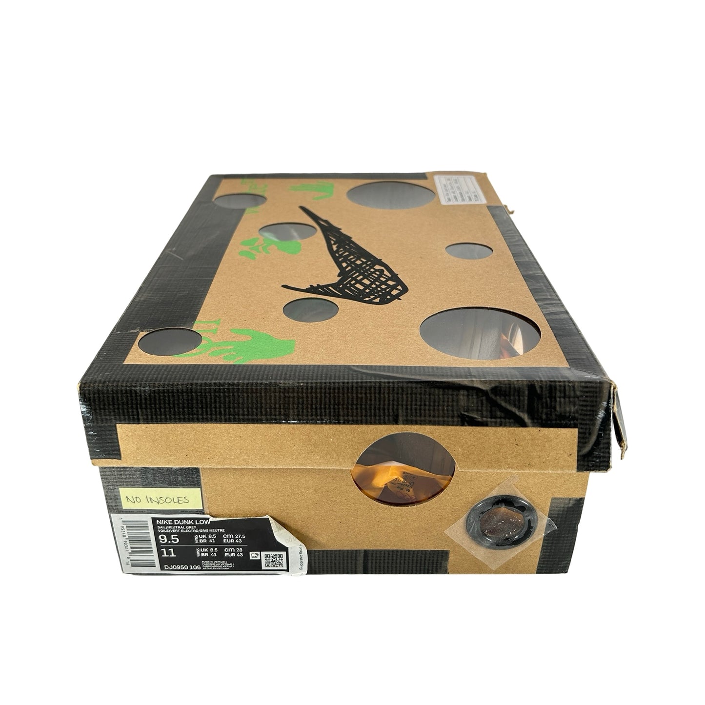 DJ0950 106 Nike Dunk Low Off-White Lot 14 [USED] - 9.5 M (Used) (No Insoles)