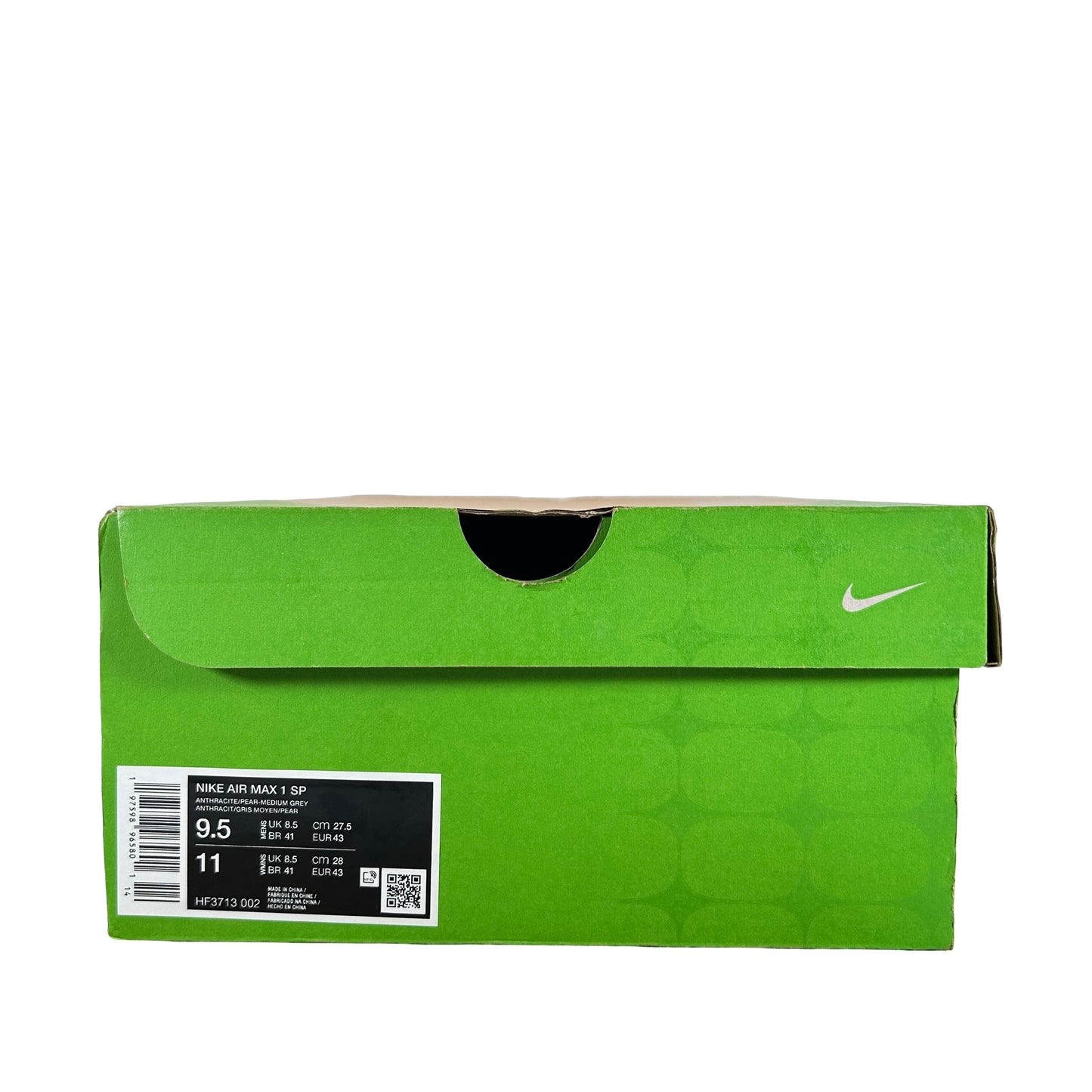 HF3713 002 Nike Air Max 1 SP HUF Pear Green (2024) [USED] - 9.5 M (Used)