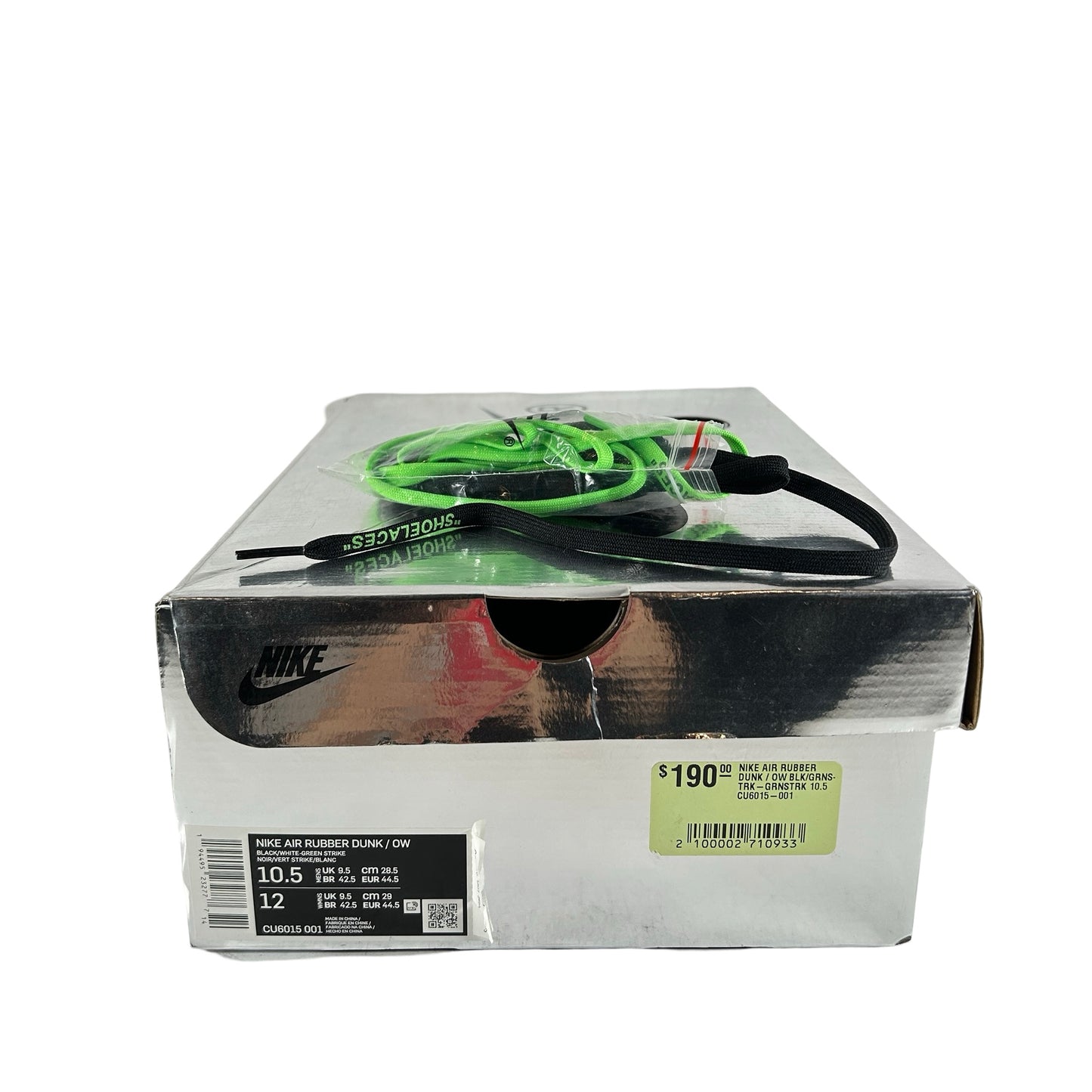 CU6015 001 Nike Air Rubber Dunk Off-White Green Strike [USED] - 10.5 M (Used)
