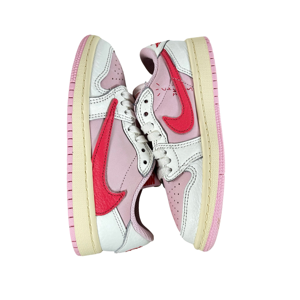IQ7605 101 Air Jordan 1 Retro Low OG SP Travis Scott Sail Tropical Pink (PS) [USED] - 12 C (Used)