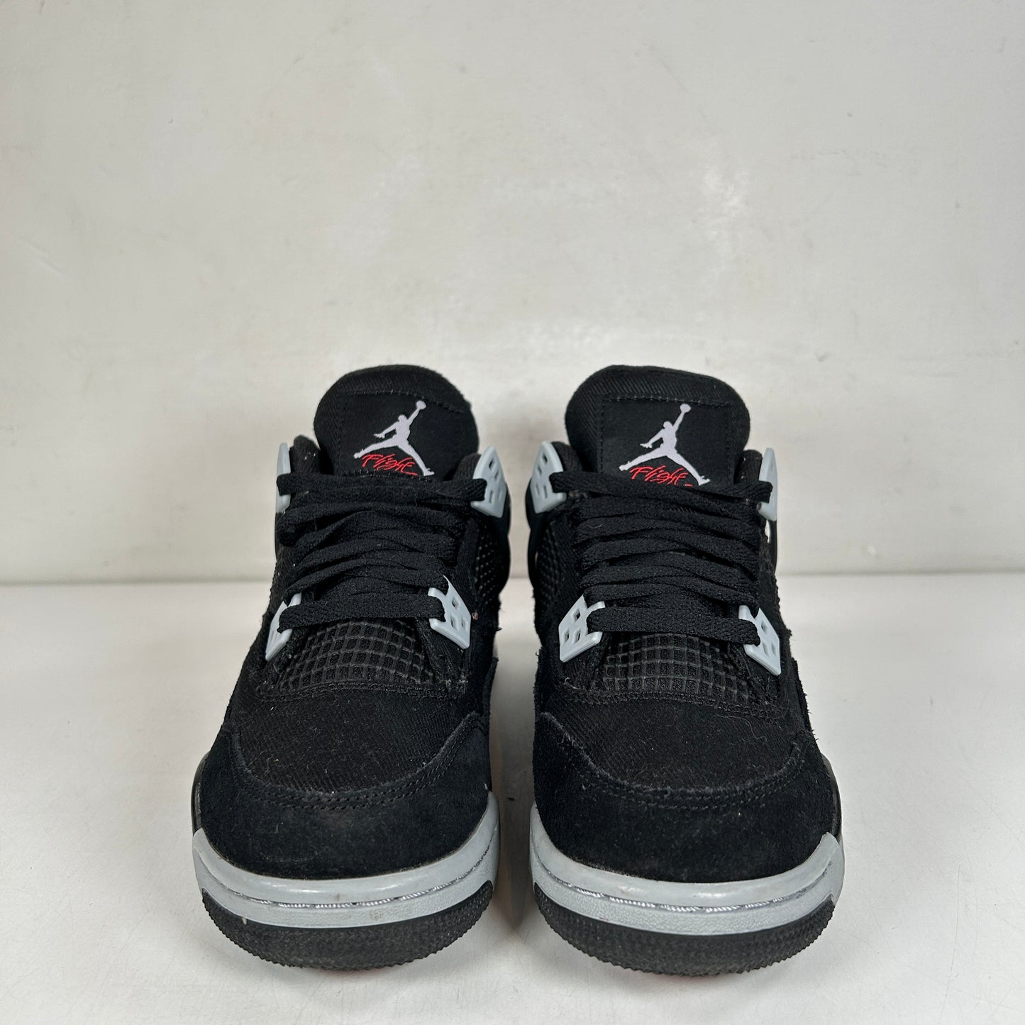 DV0553 006 Jordan 4 Retro Black Canvas GS [USED] - 4 Y (Used)