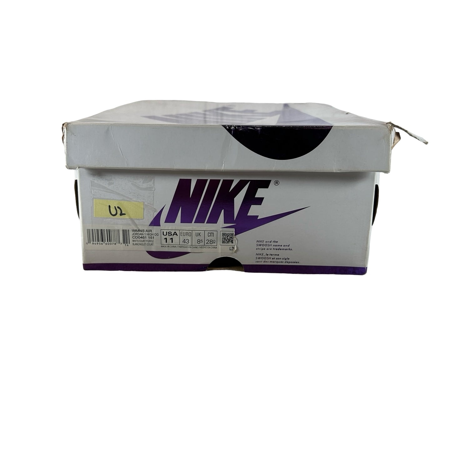CD0461 151 Wmns Jordan 1 Retro High Court Purple [USED] - 11 W (Used2)