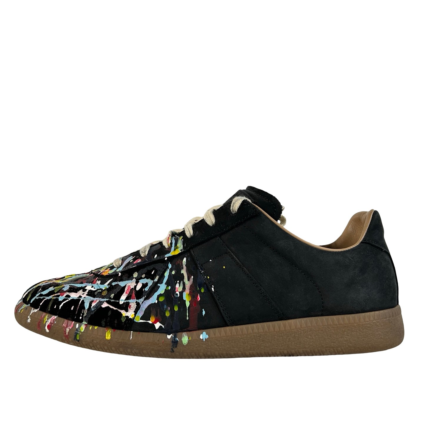 S57WS0240P1892963 Maison Margiela Paint Replica German Army Trainer (GAT) Black [USED] - 41 EU (Used)