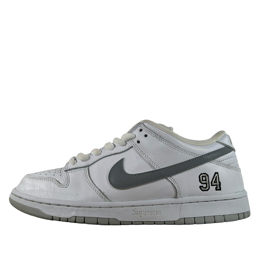 HQ8487 100 Nike SB Dunk Low Supreme 94 White Metallic Silver [USED] - 10.5 M (Used3)