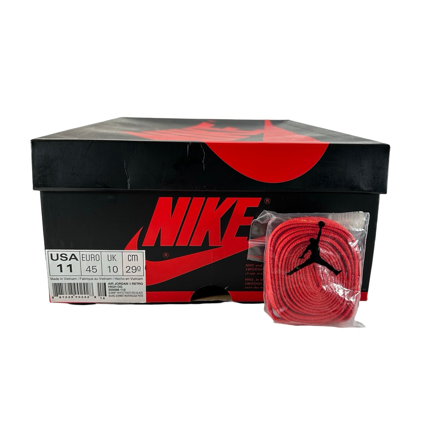 555088 112 Jordan 1 Retro High Track Red [USED] - 11 M (Used)
