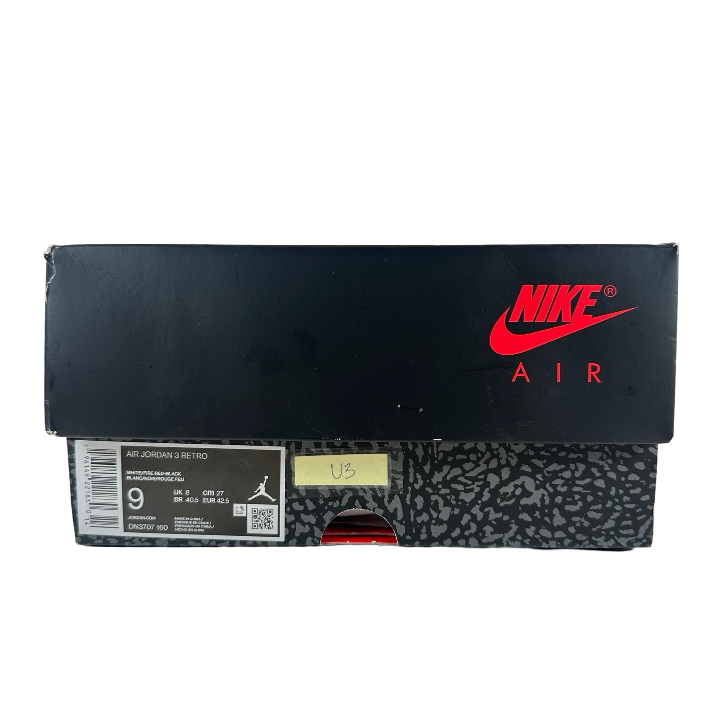 DN3707 160 Jordan 3 Retro Fire Red (2022) [USED] - 9 M (Used3)